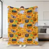 2026 Amazon Nueva Manta de Halloween Estampado de Fantasma Calabaza Calavera Manta de Felpa Manta de Siesta Cubierta de Sofá Manta