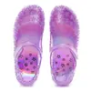 Sapatos de Cristal Populares Infantis Transfronteiriços, Sapatos de Gelatina, Sandálias Coloridas, Sandálias de Praia Simples Fechadas para Mulheres com Velcro, Sandálias de Princesa