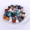 Bola de cristal natural de 20 mm, piedra arcoíris, piedra de ojo de tigre, bola redonda, adorno de matriz de siete estrellas, muestra de enseñanza científica popular para niños, transfronterizo