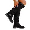 2025 Nuevas Botas de Montar Retro de Gran Tamaño para Mujer Otoño Tacón Grueso Botas Largas Ajustadas Vaquero Occidental Caballero