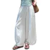 Moda de principios de otoño, nuevo estilo, pantalones casuales holgados de corte slim para mujeres petite, estilo casual con ribete de encaje con volantes y diseño de pierna ancha