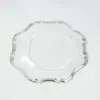 Plato Octagonal Transparente con Estampado Dorado de Patrón Irregular Plato de Fruta de Plástico Plato para Cena de Boda Bandeja de Vajilla para Uso en el Hogar