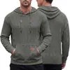 Sudadera con capucha de punto para hombre transfronteriza TK primavera y otoño jacquard texturizado manga larga bolsillo canguro etiqueta de cuero cordón sudadera casual