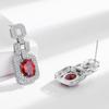 Brincos de borla com diamantes cheios quadrados de alta qualidade, zircônia microincrustada, brincos de moda joker europeus e americanos, joias transfronteiriças, atacado