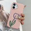 Capa de Celular Maçã Tulipa Roxa 16Promax Iphone11 Padrão Granulado 12Promax Criativa 15Plus