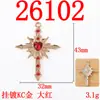 Colgante de Corazón con Espinas de Rosa y Cruz Barroca para Hacer Pendientes Collares Accesorios de Joyería de Aleación DIY