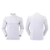 Camiseta Térmica Casual de Manga Larga con Media Cremallera para Hombre Otoño e Invierno, Transpirable, Protección Solar, Efecto Adelgazante