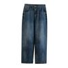 35022-25 Calça Jeans Casual Solta de Perna Larga, Cintura Média, Estilo Moda Europeu e Americano, Nova Coleção Primavera