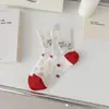Meias Fofas de Cano Médio com Design Delicado para Mulheres, Estilo Fino de Verão, Tendência Bordada de Desenho Animado, Meias Curtas de Baixo Corte Absorventes de Suor Respiráveis