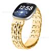 Correa de reloj inteligente sencilla de aleación para Fitbit Versa4, correa de reloj universal cruzada Versa3