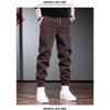 Calças masculinas de outono e inverno 2024, novas calças justas, casuais, cintura baixa, Harlan, calças longas da moda