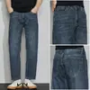 Jeans Acortados Cómodos de Pierna Recta Sueltos para Figuras Pequeñas, Temporada de Primavera Elásticos Modernos Versátiles Moda Pantalones Acortados