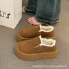 Botas de nieve para mujer de suela gruesa, corte bajo, estilo nuevo invierno 2026, caña corta, forradas de felpa, engrosadas, cálidas y antideslizantes, zapatos de algodón
