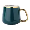 Caneca Cerâmica Quente com Borda Dourada Personalizada Presente para Evento Corporativo Copo de Água Caneca de Café com Logotipo Publicitário Impresso Lembrança