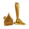 Cepillo de resina triangular para masaje, venta al por mayor, tabla de raspado de PVC, cepillo meridiano dorado, directo de fábrica