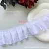 Vários Acessórios de Renda Branca Cetim Plissado com Acabamento em Renda, Acessórios de Cabelo, Fitas para Leques, Materiais Decorativos Feitos à Mão para DIY