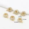 Pulseira de Contas Redondas com Padrão de Furo Grande Incrustada com Zircônia com Preservação de Cor de Ouro 18K Real DIY Feito à Mão Contas Espaçadoras Acessórios de Joalheria C44