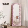 Espejo de Cuerpo Completo con Forma de Ola Ins Famoso de Internet Espejo de Piso Espejo de Tocador para Habitación de Niña Espejo de Vestidor de Alta Calidad
