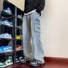 Pantalones de mezclilla de trabajo para hombre primavera y otoño 2024 nuevos retro americano high street rufián guapo casual jeans sueltos