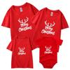 Camiseta atacado verão inglês cabeça de veado natal veado autoproduzido e vendido algodão refinado roupas pai-filho roupas de classe infantil manga curta gola redonda