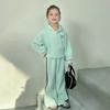 Conjunto tutu Elefantinho para Meninas Primavera 2026 340g Moletom de Algodão Natural Infantil Casual Combinando Pai e Filho Conjunto de Duas Peças Tendência