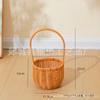 Embalagem de Presente Portátil Cesto de Flores Pequeno de Bambu Tecido à Mão Cesto de Vime para Armazenamento Vaso de Flores Portátil Cesto para Arranjo de Flores Frescas