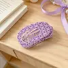 Pinza para el Cabello de Acetato Estampado Coreano Clip Oval Hueco Exquisito de Gama Alta Tamaño Grande para Mujeres Parte Trasera de la Cabeza Pinza de Pico de Pato Accesorios para el Cabello