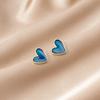 Pendientes de Aguja de Plata Azul Azul Klein Simple Flor Pequeña Geométrica Estampado de Mariposa Pendientes Pastorales para Mujer