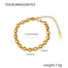 Moda Nova Europeia e Americana Nicho Temperamento Exquisito Redondo Marca Costura Corrente Colar Pulseira Cobre Joias conjunto Mulheres
