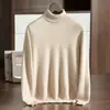 Novo suéter masculino de cashmere para outono e inverno, gola alta, espesso, corte solto, tamanho grande, adequado para uso business casual.