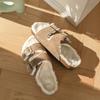 Chinelos Mao Tuo Birkenth Lã Genuína Roupa Externa Sapatos Birkenth Feminino 2024 Novos Sapatos de Algodão com Forro de Lã Espessos Mao Mao Mao Sapatos