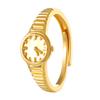 Anillo de reloj dorado nuevo transfronterizo estilo europeo y americano personalizado lujo ligero pareja anillo de dedo índice regalo de moda para el Día de San Valentín Qixi