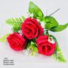 Un solo capullo de rosa artificial, flor decorativa para el hogar, flor falsa, decoración de interiores para sala de estar, obra de arte floral, flor de rosa de tela de seda