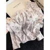 Pijama de Terciopelo Floral con Encaje Dulce para Mujer 2026 Nueva Colección Primavera y Otoño Manga Larga Pantalón Largo Conjunto para Casa Talla Grande