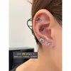 Coleção de Brincos de Aço Titânio Preto para Mulheres com Studs Únicos para Hélice e Concha Auricular