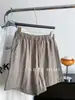 Shorts Feminino Lyocell Tencel Linho com Botões, Calça de Cinco Pontos Solta e Respirável com Cordão, Tendência Verão 2026