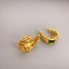 Moda Nova Japonesa e Coreana Estilo Luxo Leve Dourado em Forma de C Brinco de Prata S925 com Pino Diamante Brincos de Alta Textura Atacado