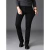 Jeans Hong Kong con Forro de Polar Negro para Hombre, Estilo Primavera y Otoño, Pantalones Largos Elásticos de Corte Recto Ajustados para Hombre, Versátiles Pantalones Largos de Negocios Casual