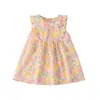Vestido Floral para Bebê Menina Jellybaby 2026 Verão Novo Vestido de Menina 100% Algodão Doce Estilo Francês Conjunto