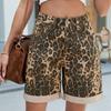 Comercio Exterior Transfronterizo Europeo y Americano Verano Nuevo Estación Independiente de Amazon Falda de Mezclilla con Estampado de Leopardo Estilo Chica Americana Caliente Lavada para Mujeres