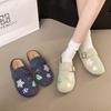 Medias Pantuflas Cerradas Estilo Birkenstock para Mujer, Nuevo Modelo Verano 2025, Zapatos Slip-On para Estudiantes, Sandalias de Suela Gruesa