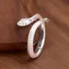 Anillo de serpiente con forma de serpiente para hombres y mujeres, anillo de cola de serpiente pequeño, anillo de dedo índice con apertura ajustable, diseño de nicho, anillo personalizado simple