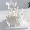 Decoración de Pastel Mariposa Blanca Tendencia Lazo de Fondant Lámina de Oro Arte en Hierro Acrílico Diosa Topper de Cumpleaños