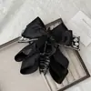 Presilha de Laço Preta Brilhante de Diamante de Alto Padrão em Camadas para Mulheres, Grampo de Tubarão Moderno e Luxuoso para a Parte de Trás da Cabeça