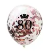 Amazon 70/80/90 Corona Digital Globos de Látex Confeti Decoración de Fiesta de Cumpleaños 16th Adulto