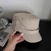 Gorra de Béisbol Estilo Coreano Retro Algodón Lino Circunferencia de Cabeza Grande Parte Superior Plana para Mujer Primavera Otoño Moda Remaches Versátil Adelgazante Facial Sombrero Ecuestre