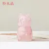 Figura de gato de resina de cristal natural con fragmentos de cristal, linda decoración de escritorio para el hogar, figura pequeña al por mayor