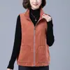 Chaleco de Pana para Mujer 2023 Moda Tendencia Ropa Exterior sin Mangas para Madres de Mediana Edad Primavera