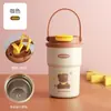 Taza Isotérmica con Asa de Dibujos Animados Muy Atractiva de Acero Inoxidable 316 Taza de Café Portátil para Niños y Estudiantes Vaso de Agua para Exteriores
