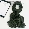 Lenço de Seda Plissado Novo Estilo Artístico Retrô Plissado de Algodão e Linho Cor Sólida Lenço para Mulheres Escritório Sala com Ar Condicionado Peça Externa Xale